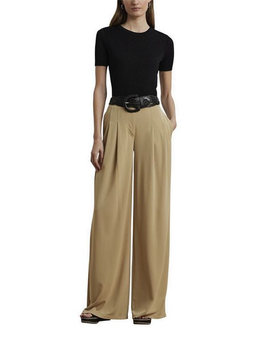 pantalone donna largo con pinces cammello Ralph Lauren | 200980217003